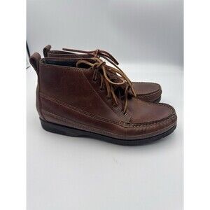 Vintage‎ EMS Leather Chukka Boots Sz 7.5 Brown Moc Toe 90s Y2K Hiking NARROW